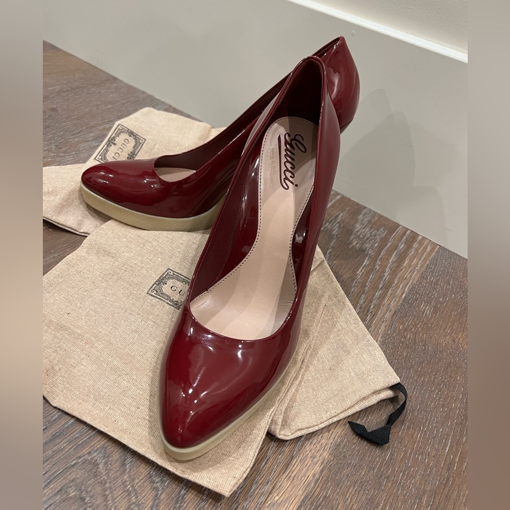 Gucci women shoes bordo heels Burgundy vintage size 41